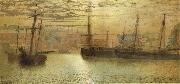 Atkinson Grimshaw Whitby Harbour USA oil painting artist